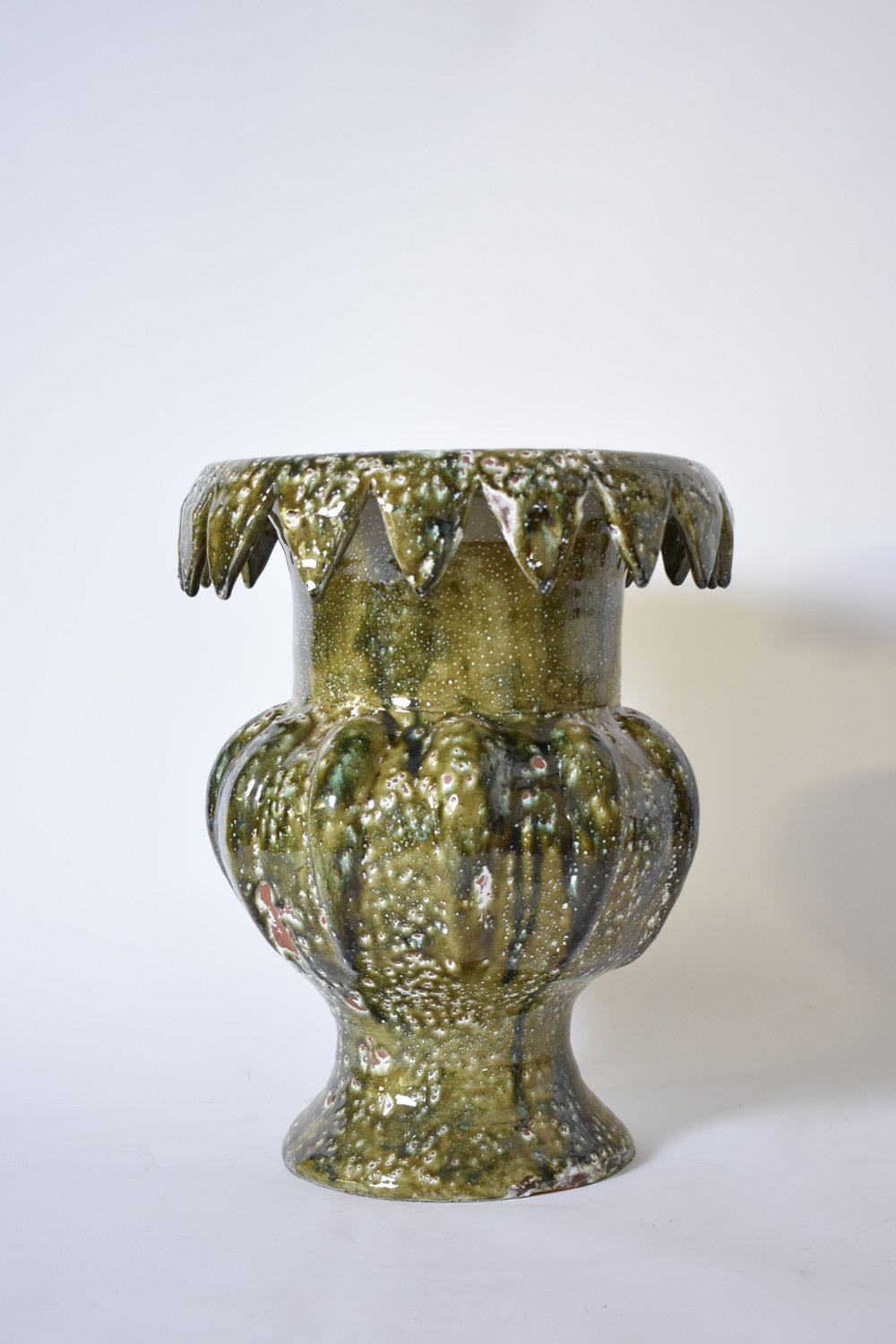 "Villandry" 45cm green honey ceramic vase, Barracuda edition.