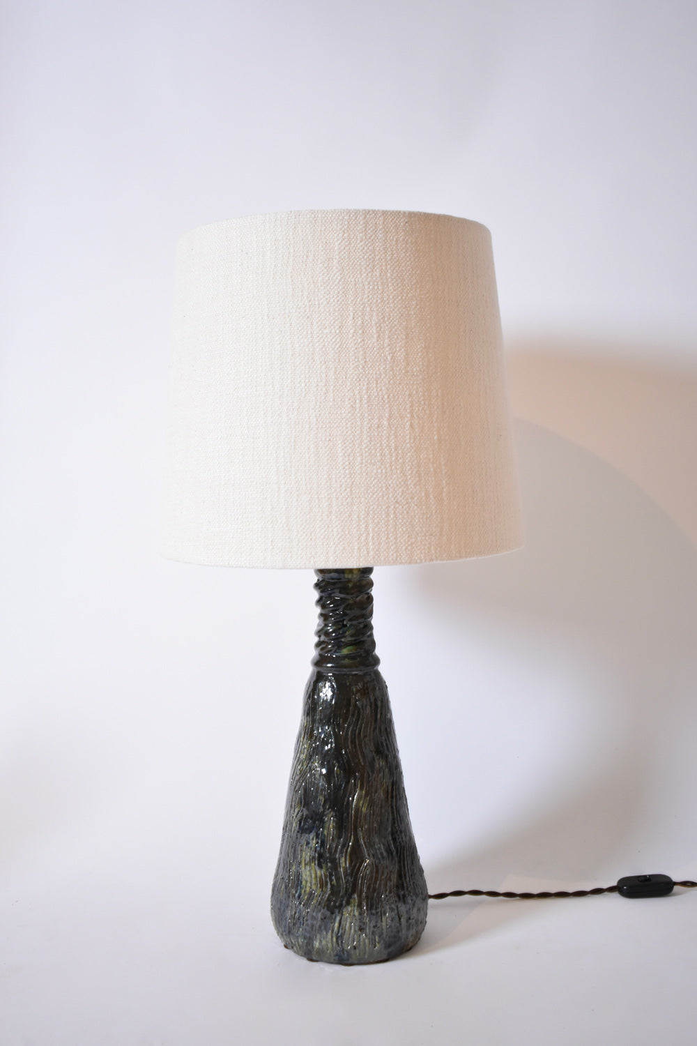 "Villandry" 32cm green and blue ceramic lamp, Barracuda edition.