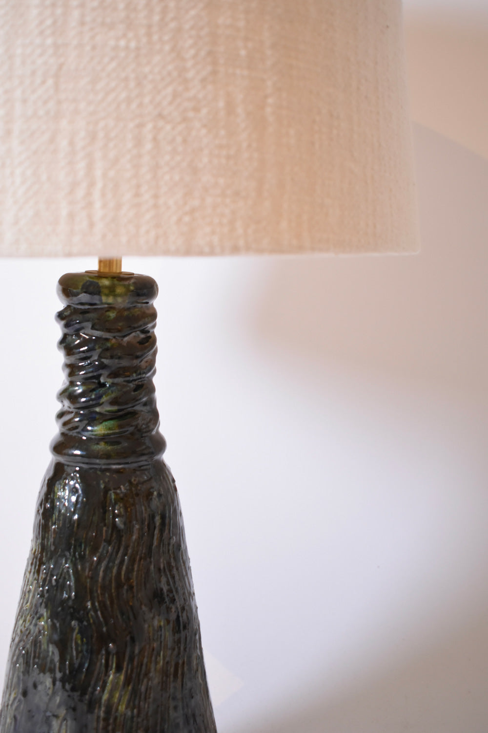 "Villandry" 32cm green and blue ceramic lamp, Barracuda edition.