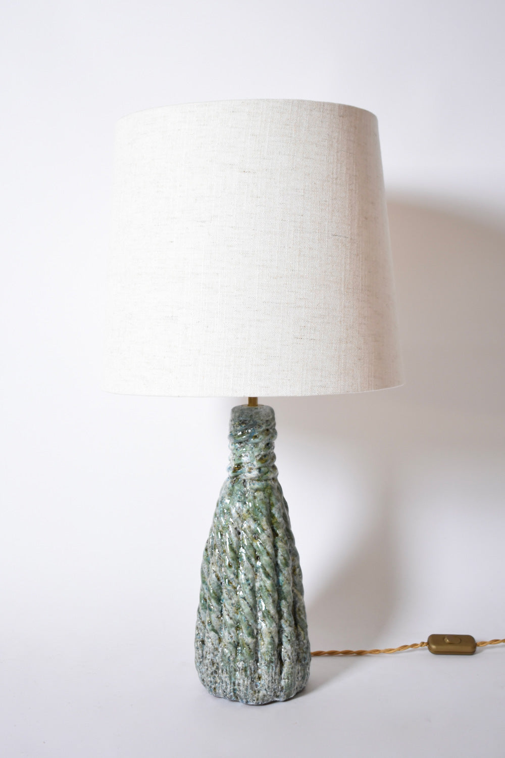 "Villandry" 32cm light blue honey ceramic lamp, Barracuda edition.