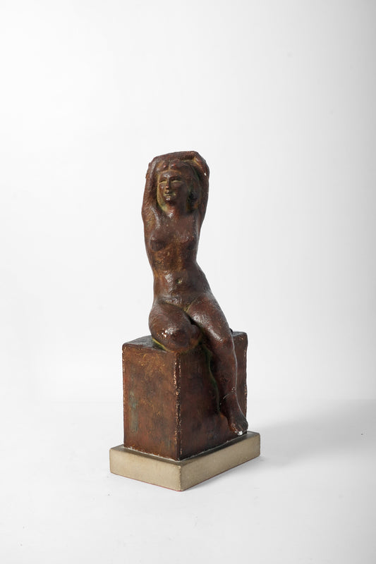 Patinated plaster naked woman, 1940s.