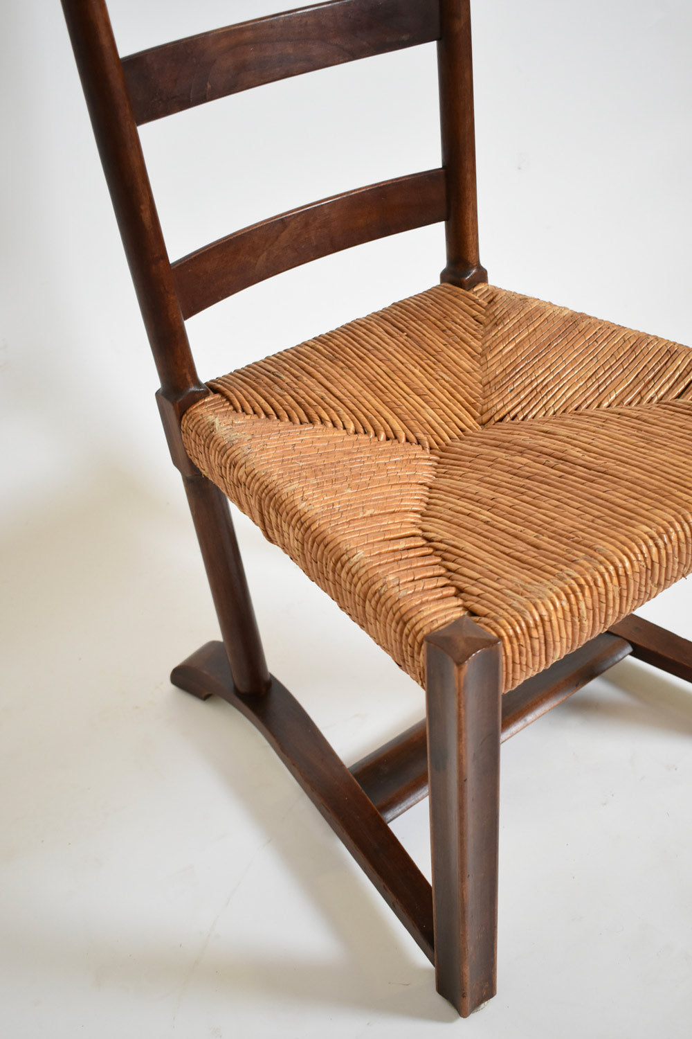 Wood and straw low chair, 1950s.