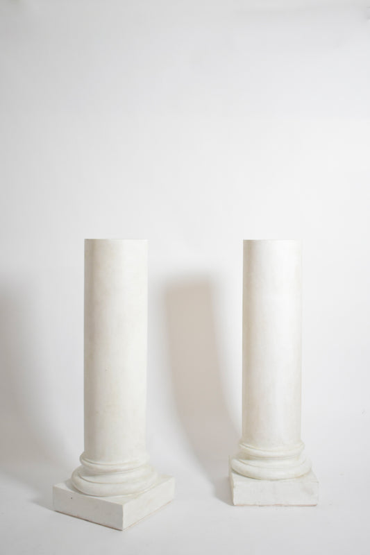 Pair of neoclassical plaster columns, 1930s.