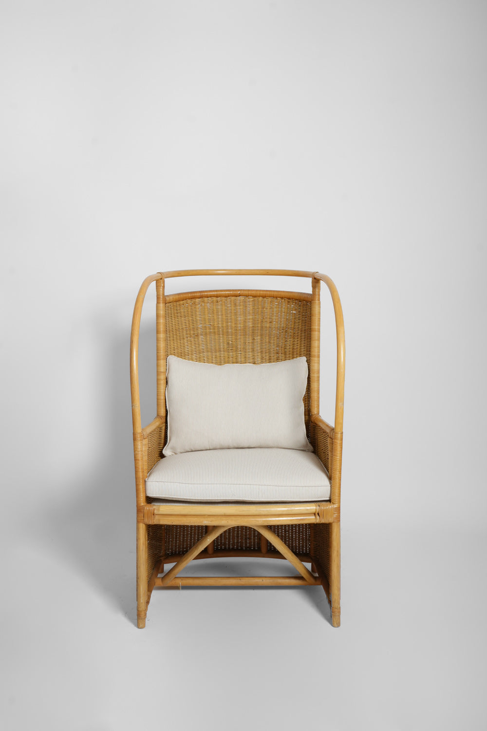 Rattan and wicker armchair, 1950s.