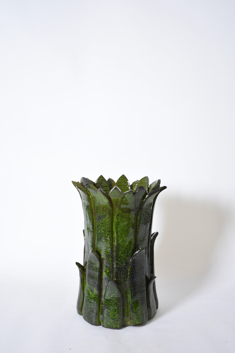 "Sintra" 40cm green ceramic vase, Barracuda edition.