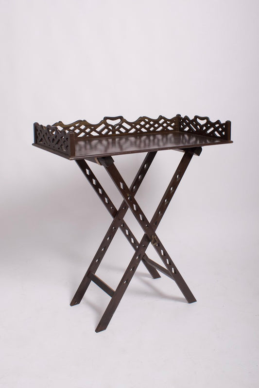 Folding tray table console, 1900s.