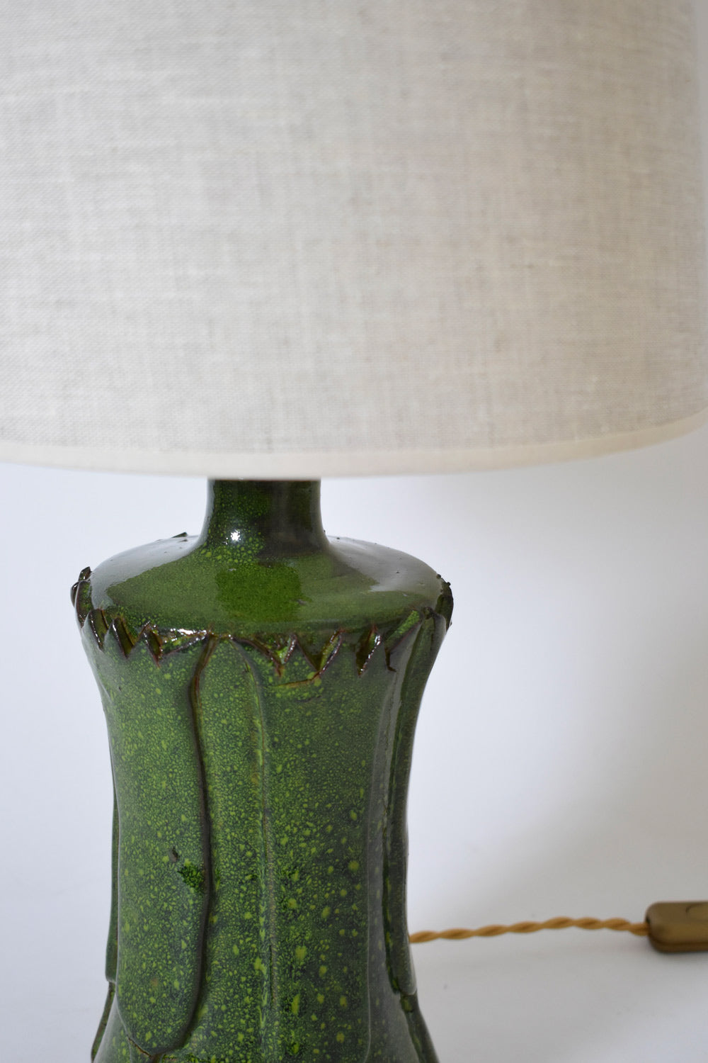"Kasaï" Nilo green ceramic lamp 32cm, Barracuda Edition