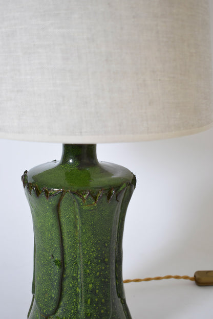 "Kasaï" Nilo green ceramic lamp 32cm, Barracuda Edition