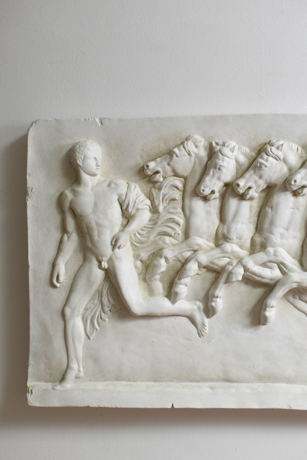 Neoclassical plaster four horses and a carriage