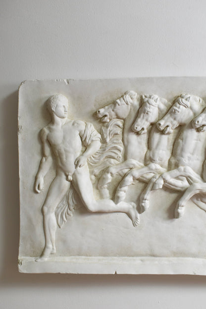 Neoclassical plaster four horses and a carriage