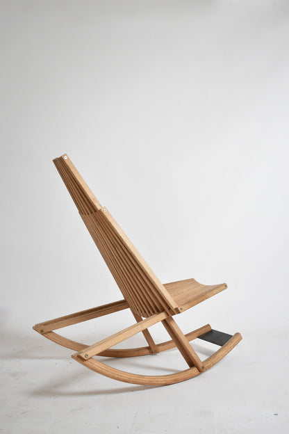 Wooden rocking chair, 1980s.