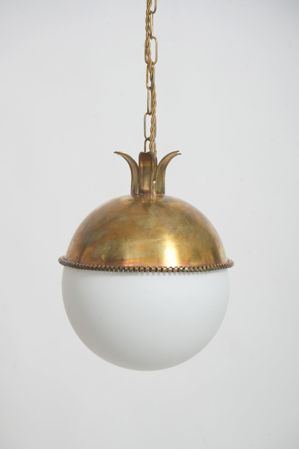 "Granada" 20cm brass and opaline pendant lamp, Barracuda edition.