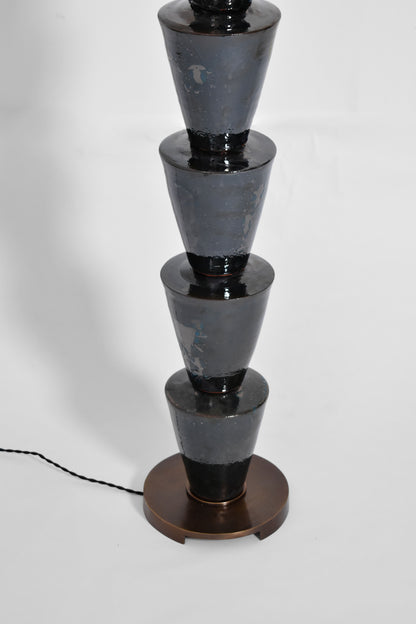 "Nizwa" black ceramic floor lamp Barracuda Edition.