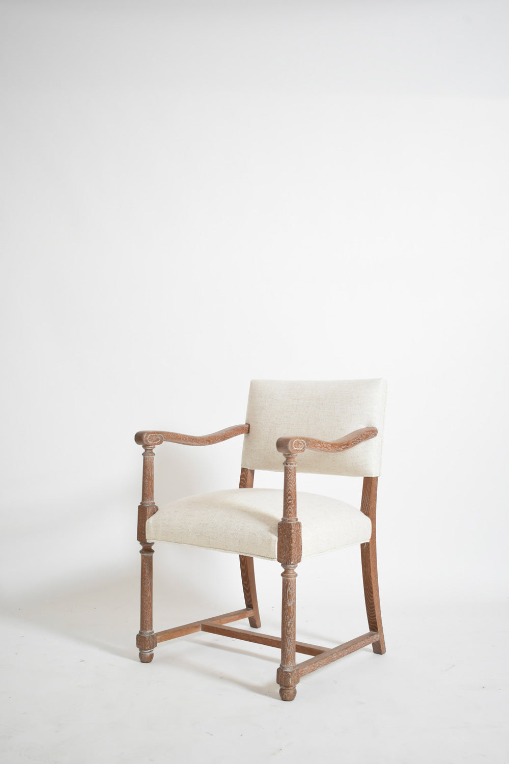 Pair of cerused oak armchairs, 1940s.