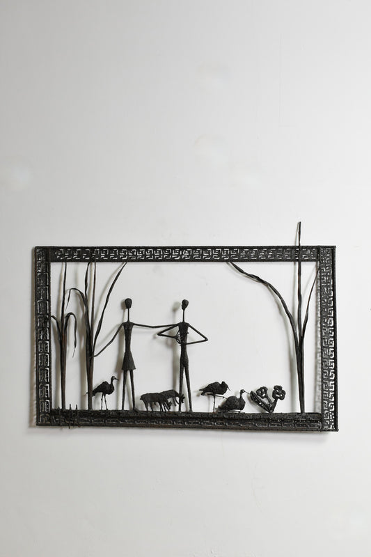 Mural brutalist painting sculpture, 1960s.