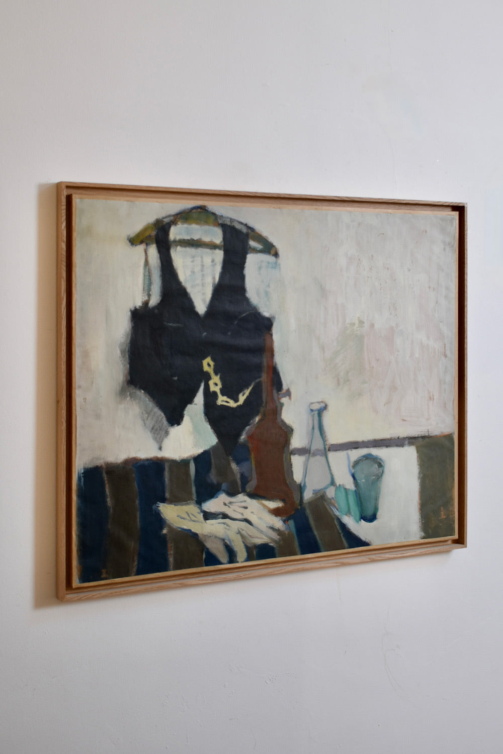 Still life oil on canvas by Jacques Loos, 1960s.