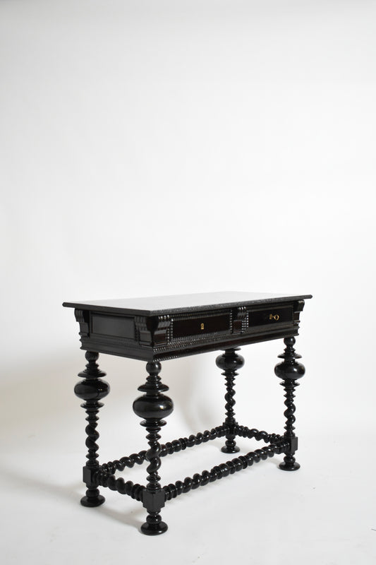 Turned wood dark rosewood table, XIXth c.