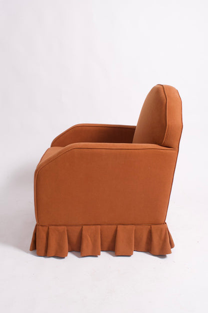 Pair of terracota color armchairs, 1940s.