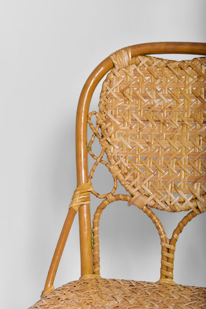 Set of 4 rattan chairs, 1970s.