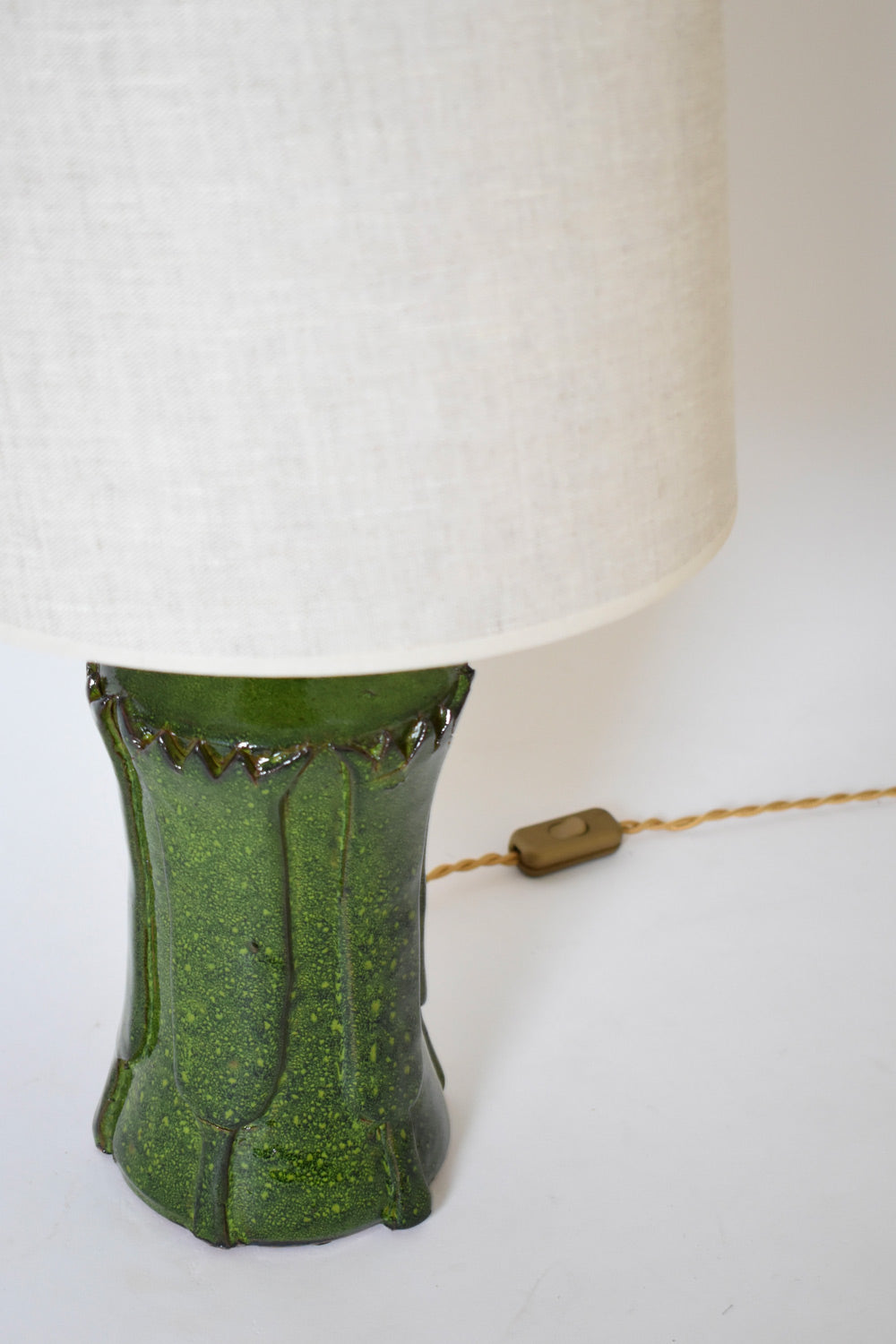 "Kasaï" Nilo green ceramic lamp 32cm, Barracuda Edition