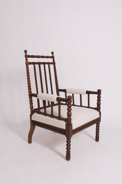 Pair of bobbin armchairs, 19th c.