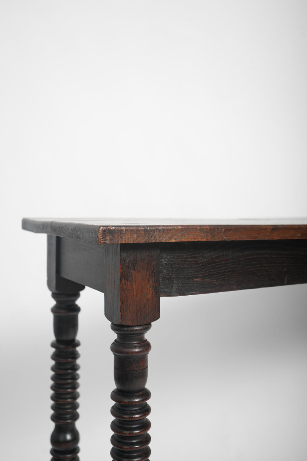 Spanish turned ebonised wood table console, 19th c.