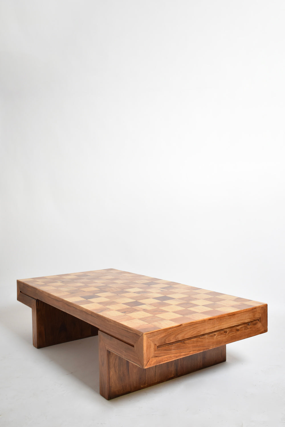 Chessboard wooden coffee table, 1960s.