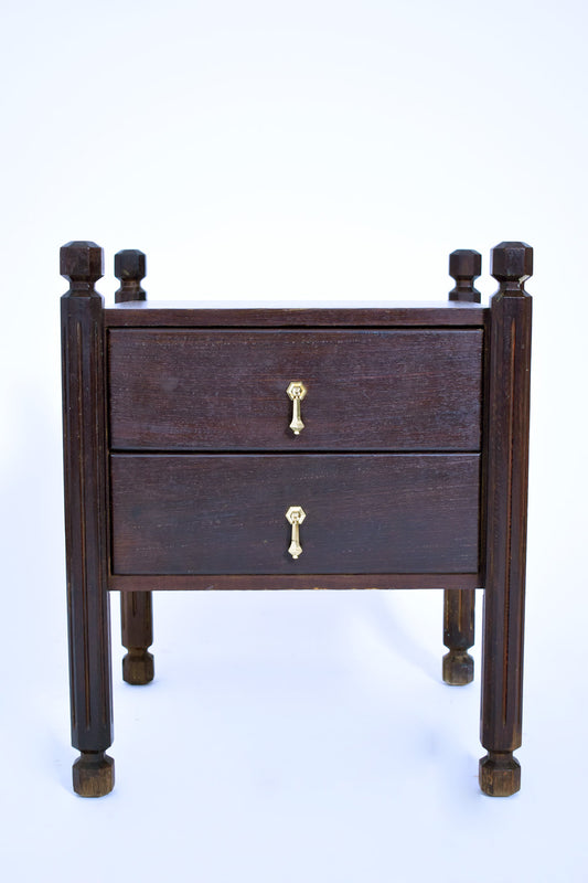 Brazilian chestnut bedside table, 1960s.