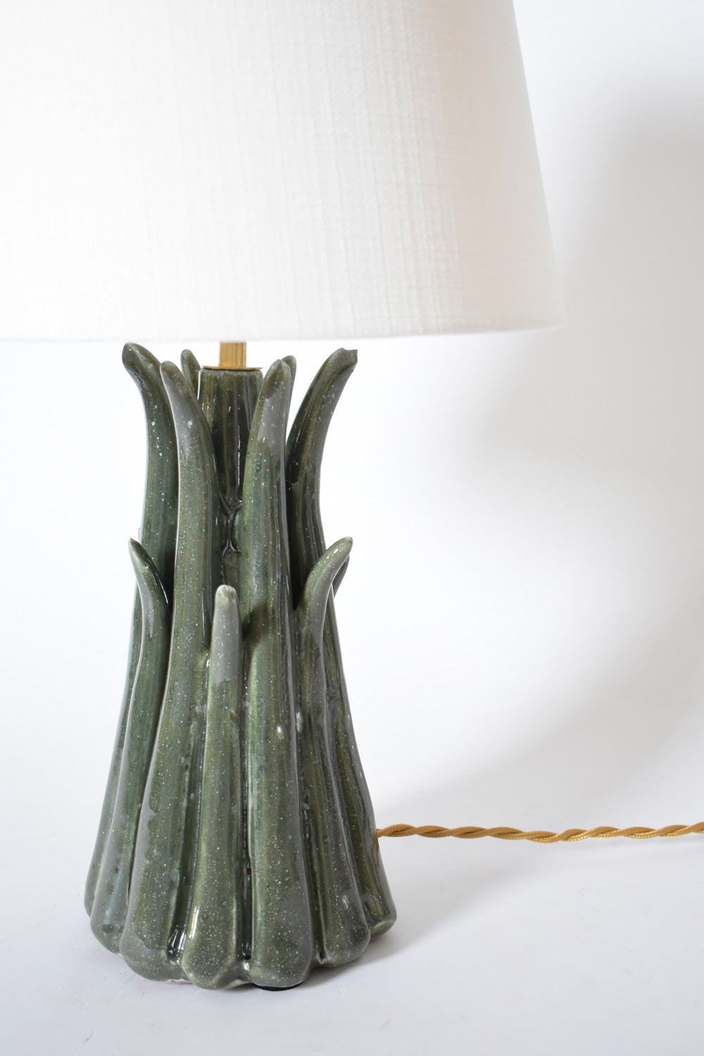 "Pico" 25cm green ceramic lamp, Barracuda edition.