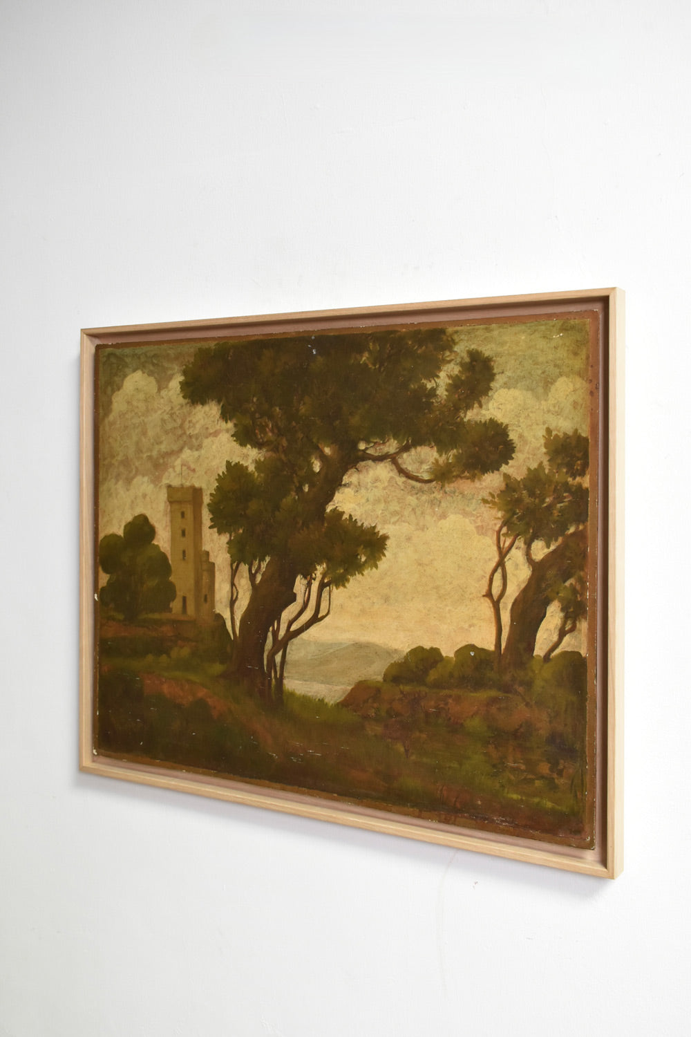 Landscape with ruins painting, 1960s.