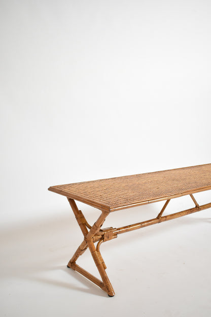 "Arrabida" 140cm dark rattan coffee table, Barracuda Edition.