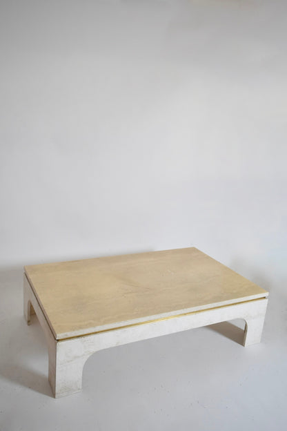 Rectangular travertine coffee table, 1970s.