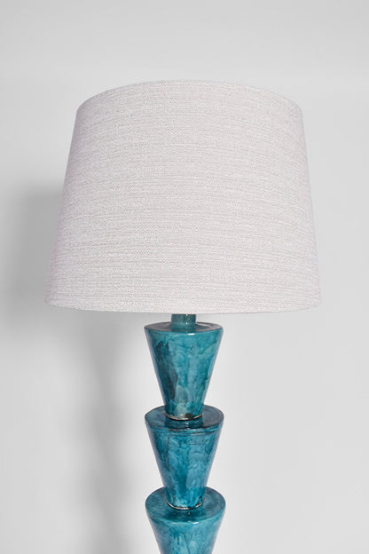 “Nizwa” turquoise ceramic floor lamp, Barracuda Edition.