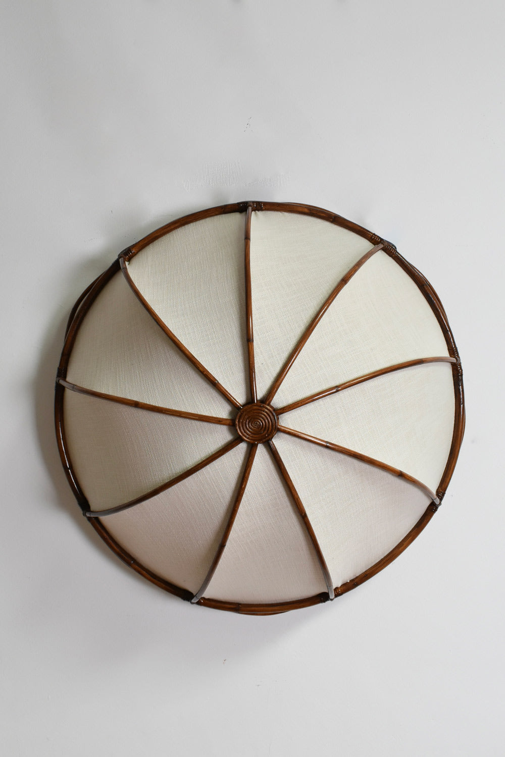 "Caprarola" 90cm rattan and fabric pendant lamp
