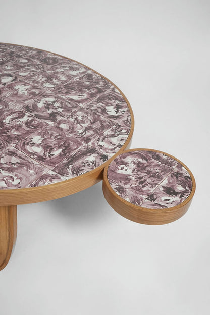 "Galapagos" 140cm oak and tiles table, Barracuda Edition.