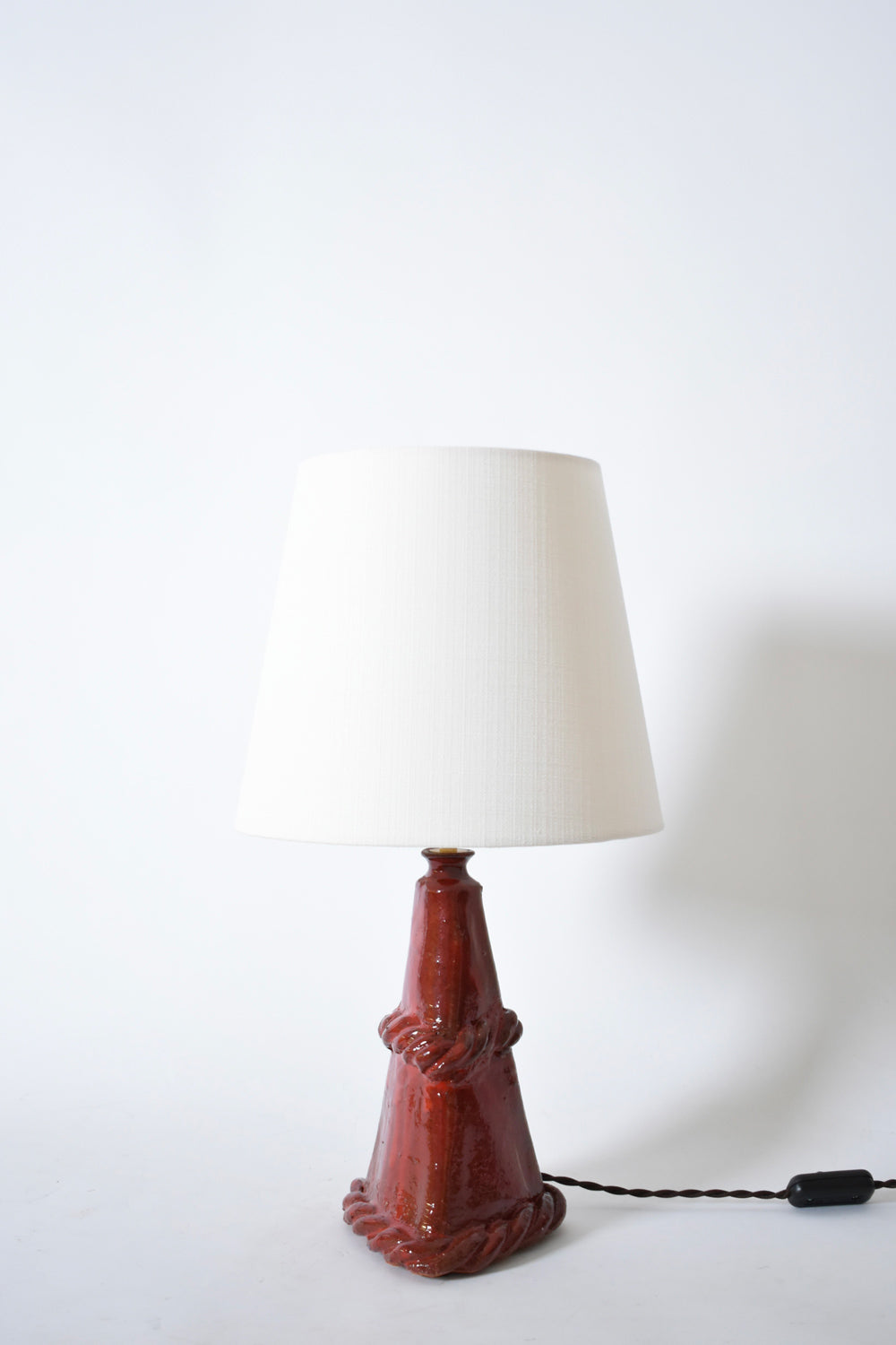 "Arrabida" rope 25cm red table lamp, Barracuda Edition.