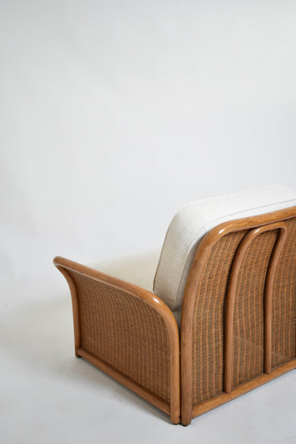 Pair of wicker armchairs, 1970s.