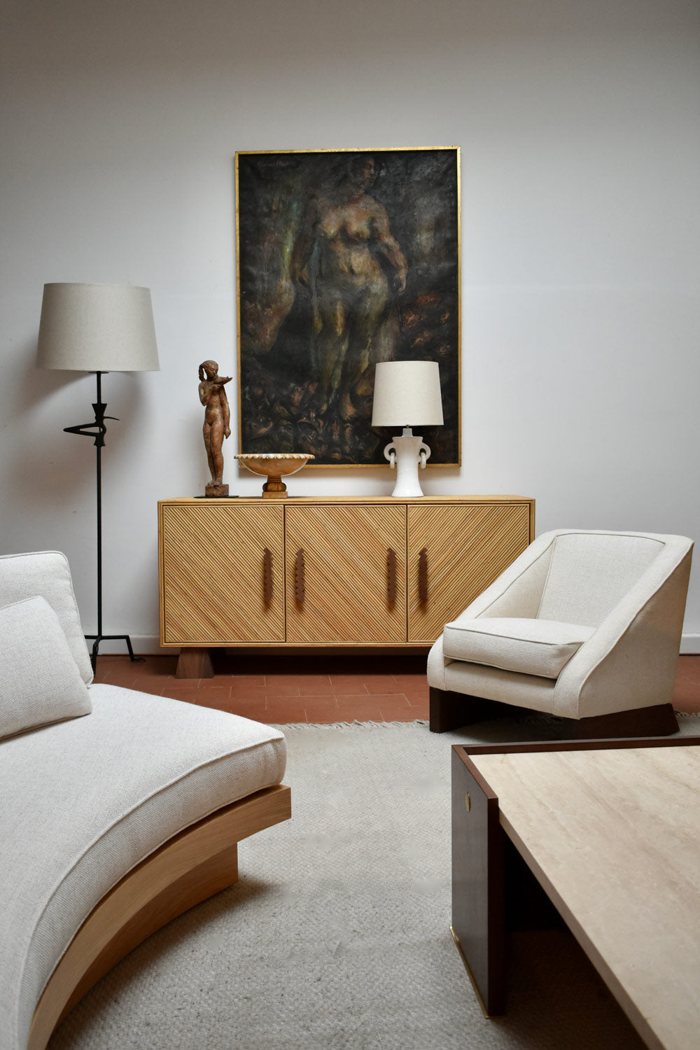 "Arrabida" 180cm rattan and walnut sideboard, Barracuda Edition.