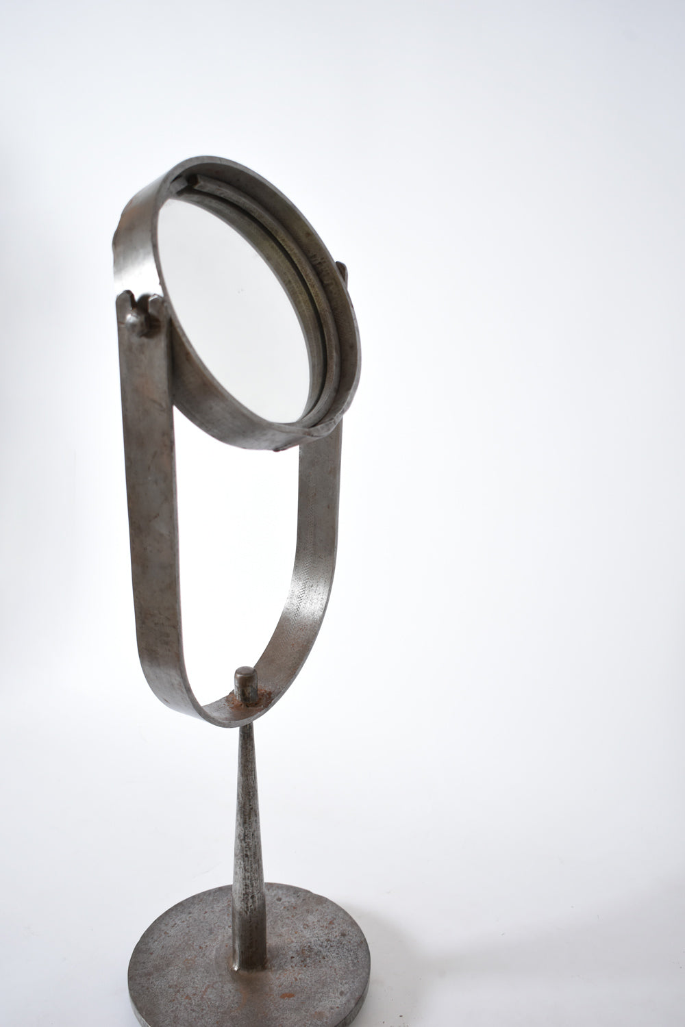 Brutalist wrought iron table mirror, 1960s