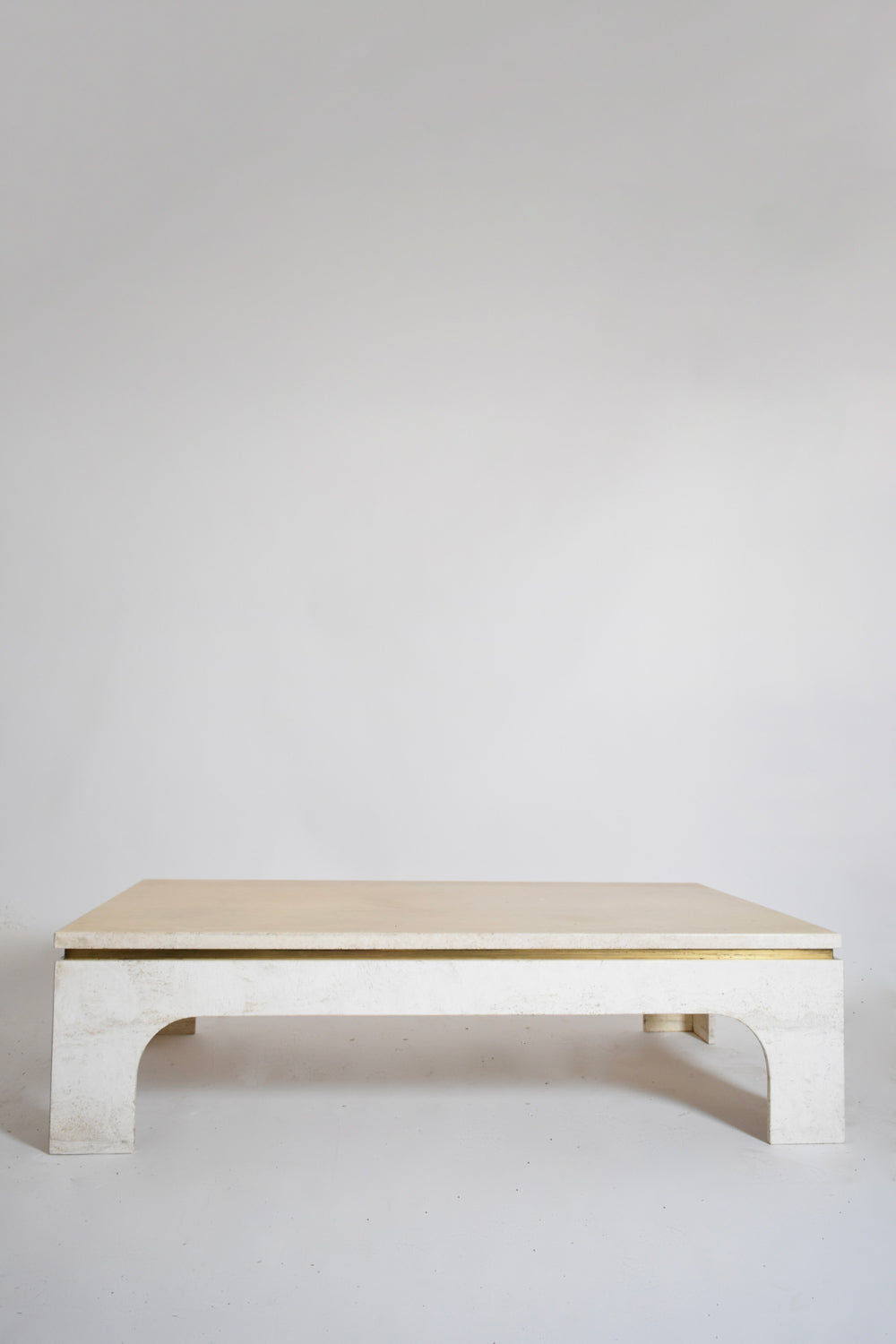 Rectangular travertine coffee table, 1970s.
