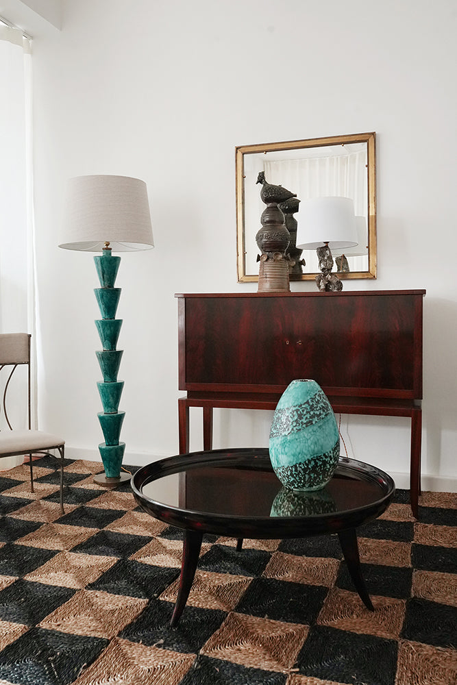 “Nizwa” turquoise ceramic floor lamp, Barracuda Edition.