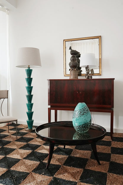 “Nizwa” turquoise ceramic floor lamp, Barracuda Edition.