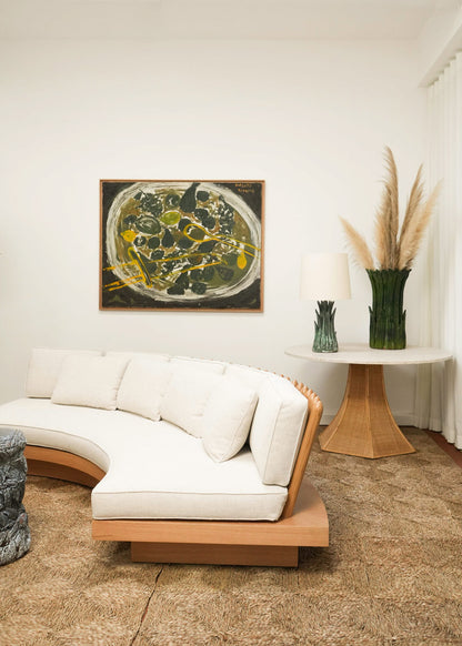 San Romano round oak sofa, Barracuda Edition.