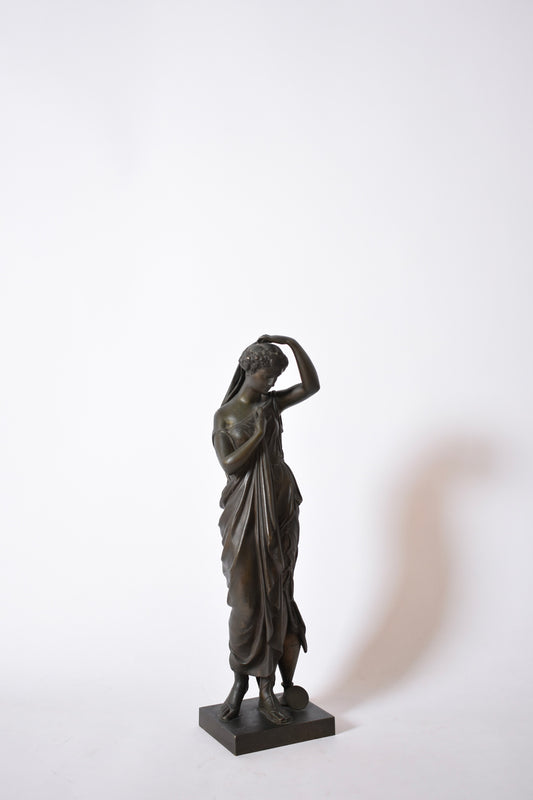 Neoclassical bronze woman sculpture, XIXth c.