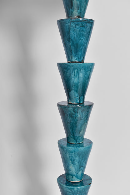 “Nizwa” turquoise ceramic floor lamp, Barracuda Edition.