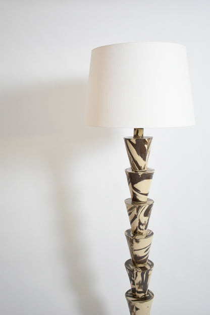 "Nizwa" mixed clay ceramicfloor lamp, Barracuda Edition.