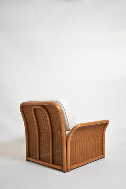 Pair of wicker armchairs, 1970s.