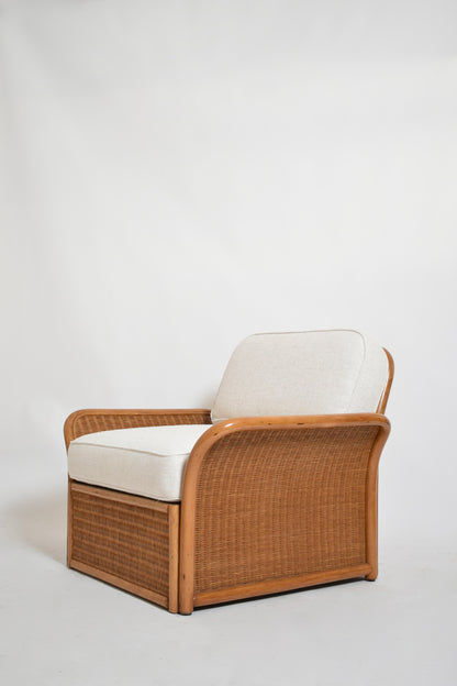 Pair of wicker armchairs, 1970s.