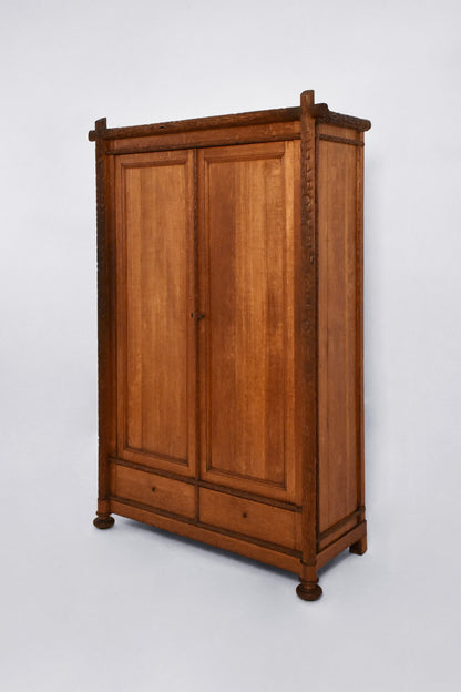 Pair of Black Forest Wooden Cabinets.