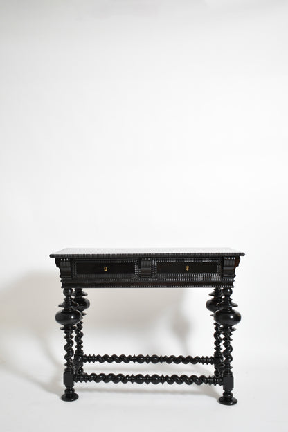 Turned wood dark rosewood table, XIXth c.